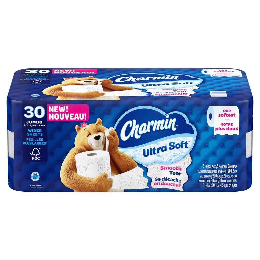 Charmin Ultra Soft - Papier Hygiénique Rouleaux Jumbo, 30 X 200 Feuilles