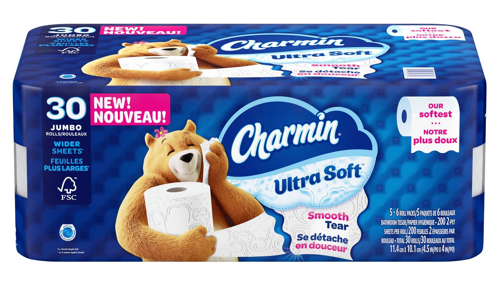 Charmin Ultra Soft - Papier Hygiénique Rouleaux Jumbo, 30 X 200 Feuilles / Charmin Ultra Soft Toilet Paper Jumbo Rolls, 30 X 200 Sheets