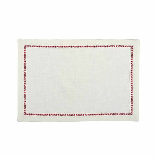 Bee & Willow™ Embroidered Snowflake Placemat in Coconut Milk/Red