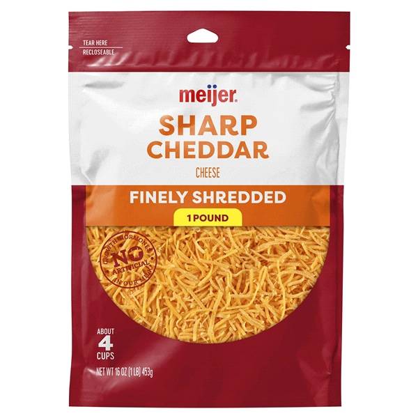 Meijer Finely Shredded Sharp Cheddar Cheese (16 oz)