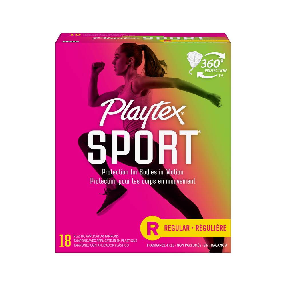 Playtex Unscented Regular Sport Tampons (18 ct)