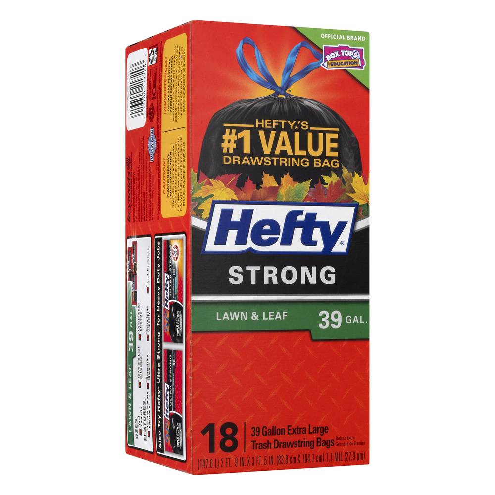 Hefty Strong Lawn & Leaf Drawstring Extra Large Trash Bags