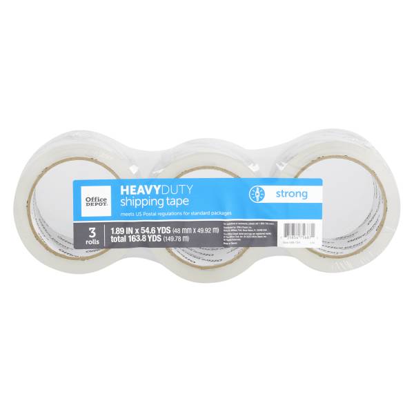 Office Depot Heavy Duty Crystal Clear Shipping Packing Tape (3 ct)