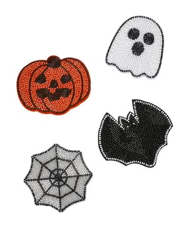 Halloween Beaded Coasters 4-Pack
