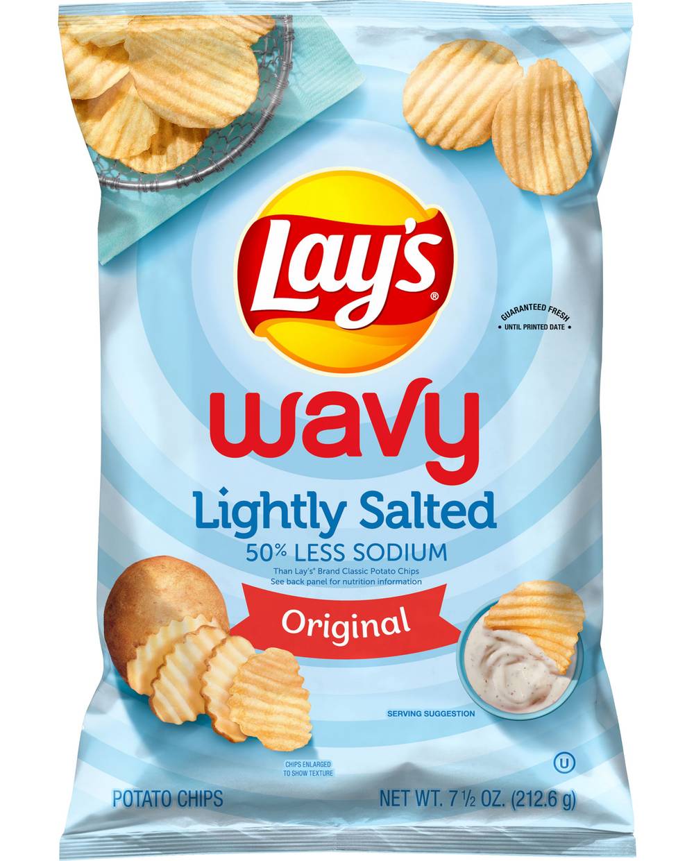 Lay's Wavy Potato Chips, Lightly Salted (7.5 oz)