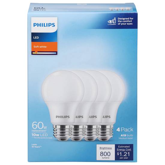 Philips Led Soft White Light Bulbs (4 ct)
