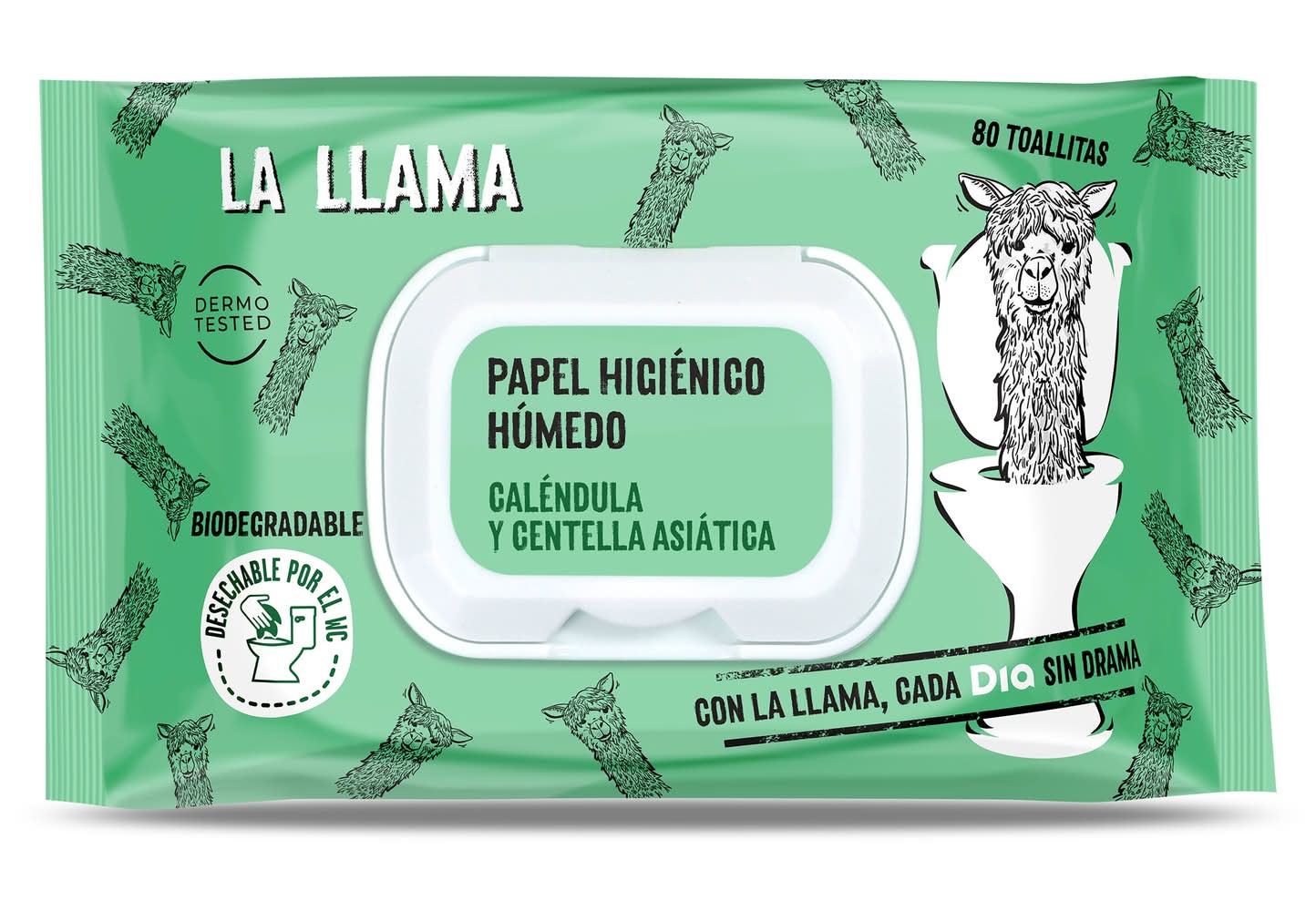 Papel Higiénico Húmedo Wc Fresh La Llama Dia Bolsa 80 Unidades