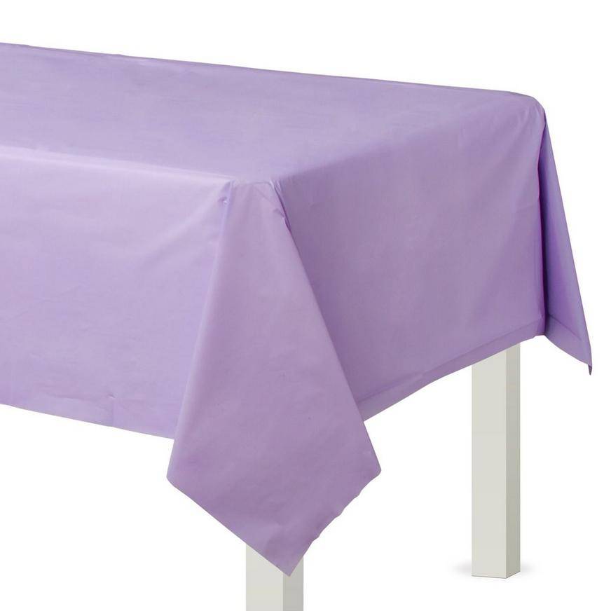 Party City Plastic Table Cover (54in x 108in/lavender)
