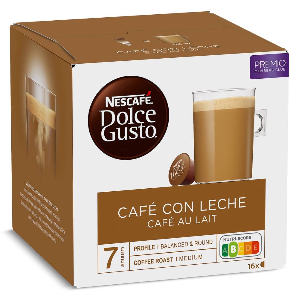 Café Con Leche En Cápsulas Nescafé Dolce Gusto Caja 16 Unidades