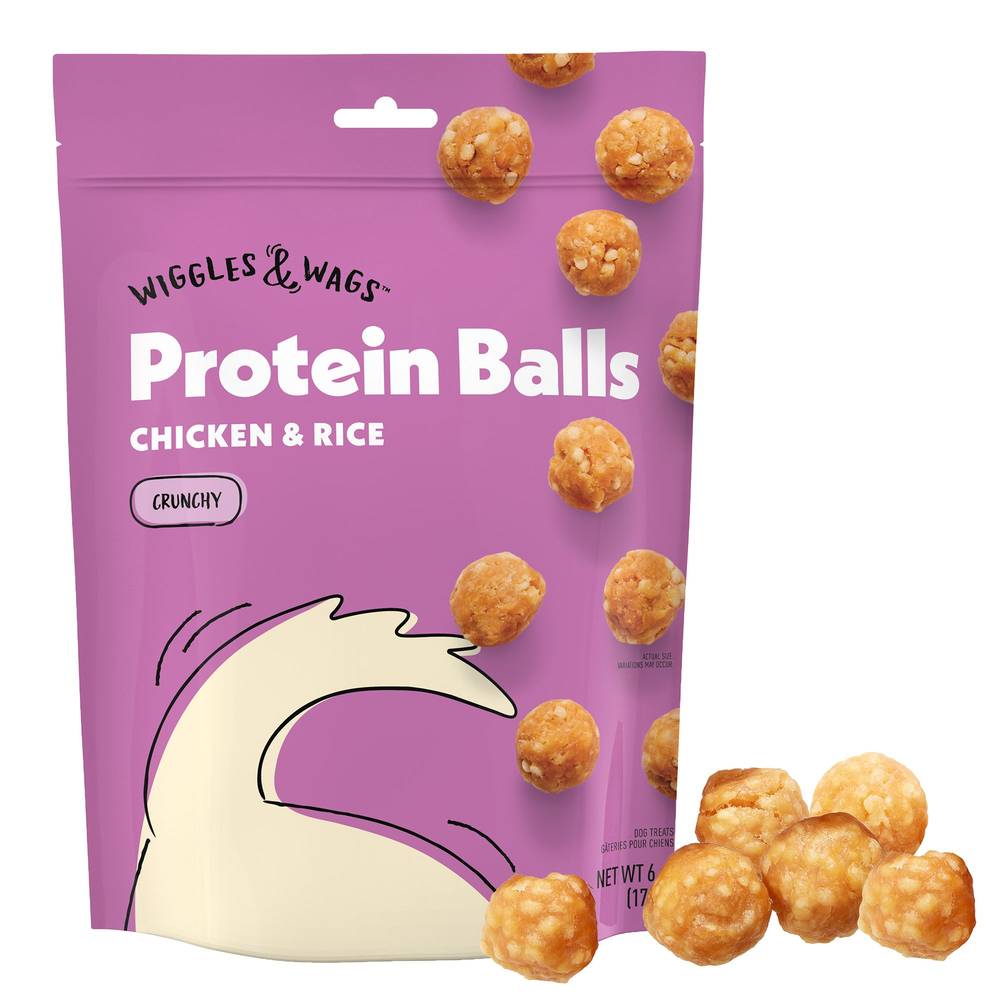 Wiggles & Wags Protein Balls Chicken & Rice Dog Treats