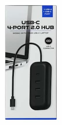 USB 4-Port 2.0 Hub Black