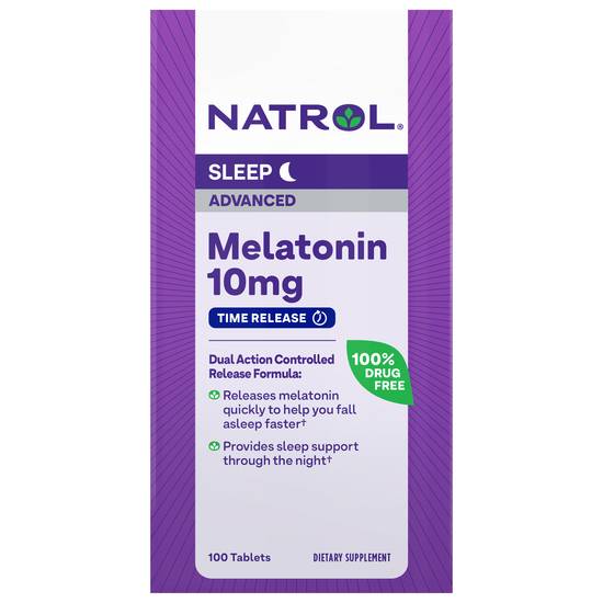 Natrol Value Size Tablets Advanced Sleep 10 mg Maximum Strength Melatonin