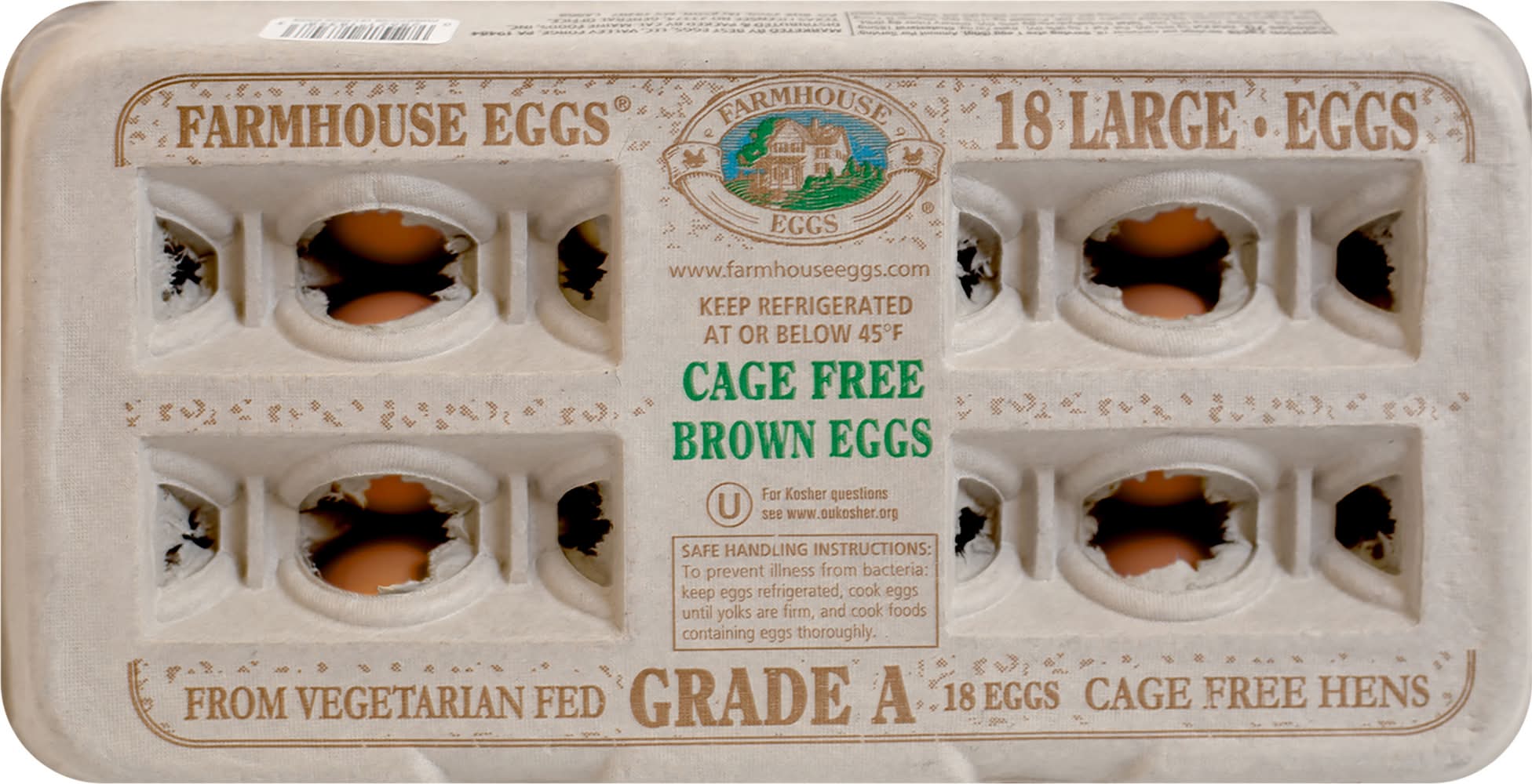 Farmhouse Grade a Cage Free Brown Eggs, L (18 ct)