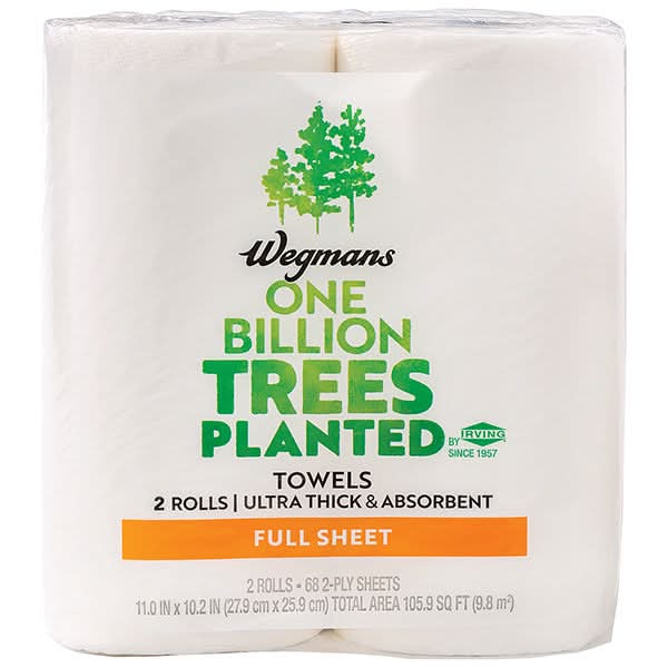 Wegmans Paper Towels, Full Sheet, 2 Rolls