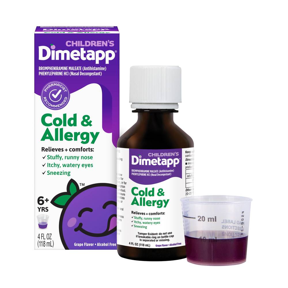 Children¿s Dimetapp Cold & Allergy Liquid, Grape Flavor, 4 Fl Oz