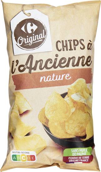 Chips à l'ancienne nature CARREFOUR ORIGINAL - le paquet de 150g