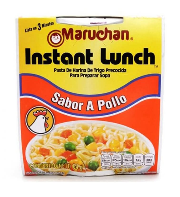 Maruchan · Instant lunch sopa instantánea con mezcla de condimentos deshidratados, pollo (64 g)