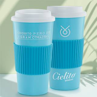 Vaso reusable azul