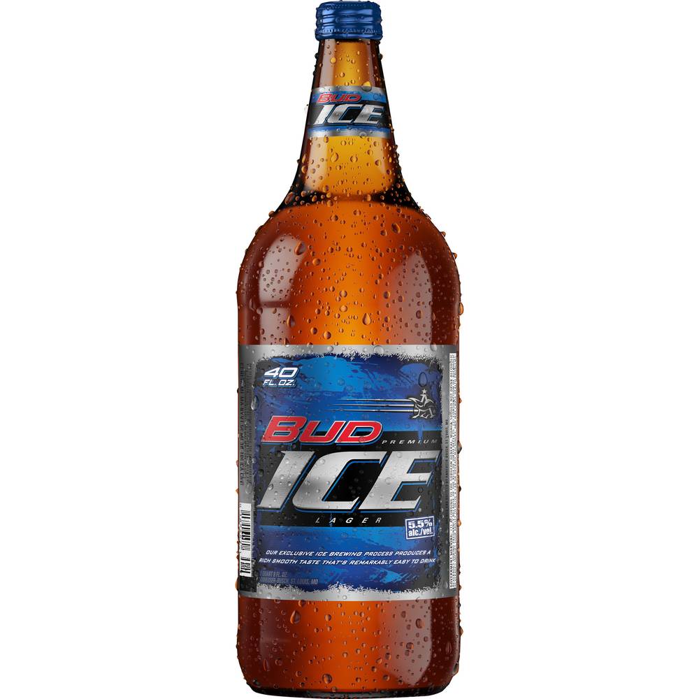 Bud Ice American Style Lager Beer Bottle (40 fl oz)