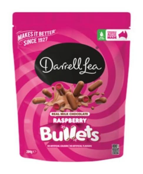 Darrell Lea Milk Rasp Bullets 204G