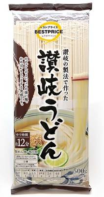 トップバリュ　ベストプライス　讃岐の製法で作った讃岐うどん　５００ｇ