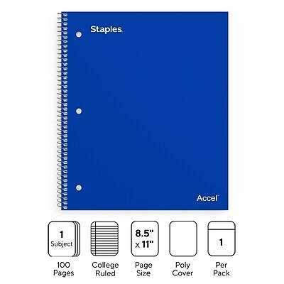 Staples Accel College Ruled Notebook Delivery Near Me | Order Online ...