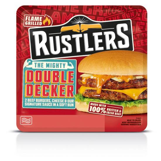 Rustlers the Mighty Double Decker Beef Burger