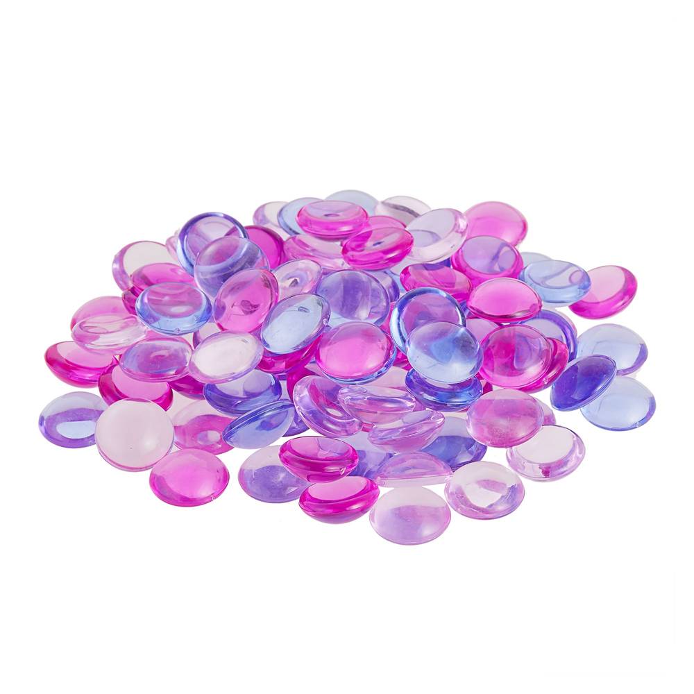 Top Fin Smooth Glass Gem Aquarium Decor (pink & purple)