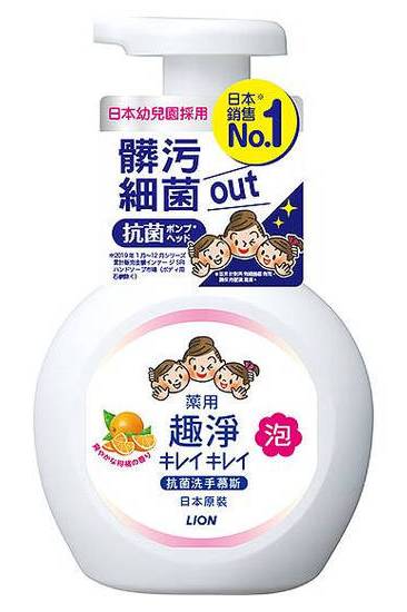 日本獅王趣淨抗菌洗手慕斯-柑橘250ml