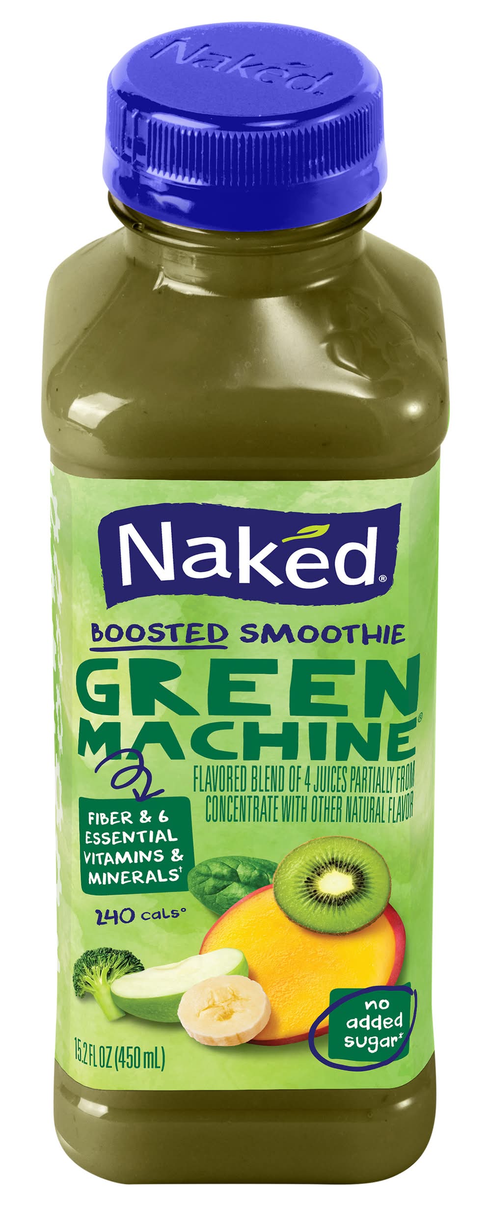 Naked No Added Sugar Flavored Boosted Smoothie, Green Machine (15.2 fl oz)