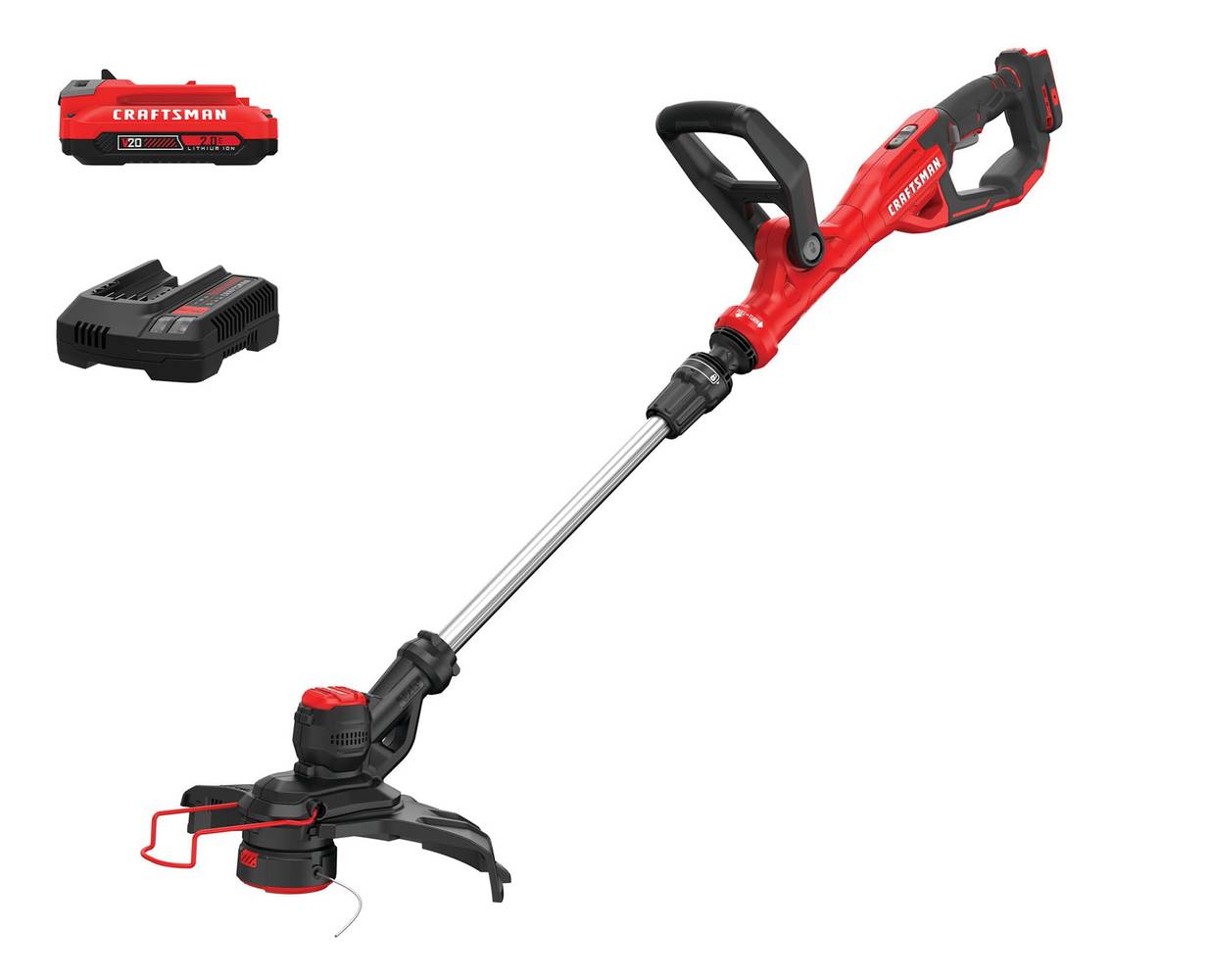 CRAFTSMAN V20 20-volt Max 13-in Straight Shaft Battery String Trimmer 2 Ah (Battery and Charger Included) | CMCST900D1