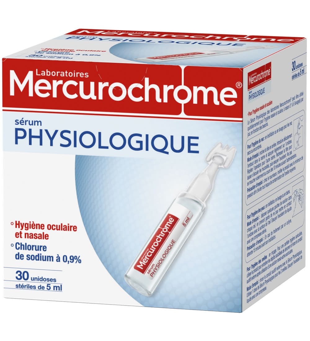 Laboratoires Mercurochrome - Sérum physiologique 30 unidoses 5 ml (150ml)