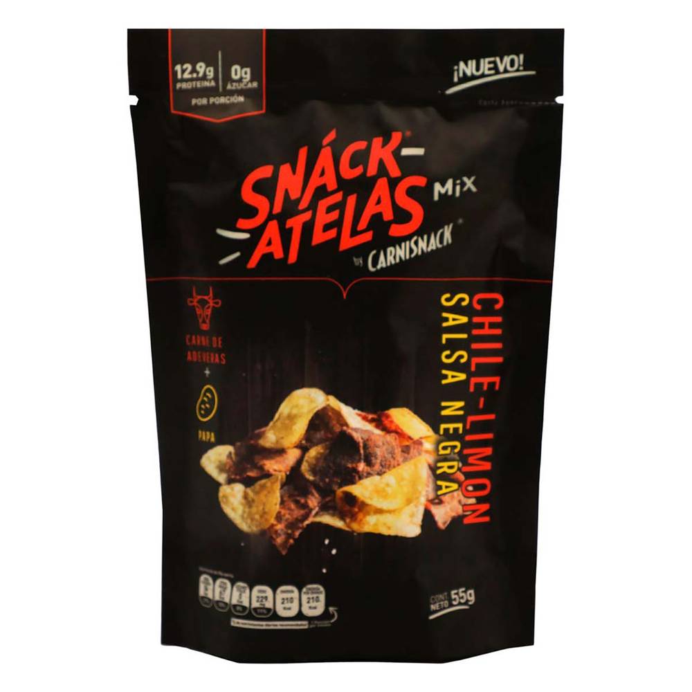 Carnisack · Mix de papas snáckatelas sabor salsa negra (55 g)