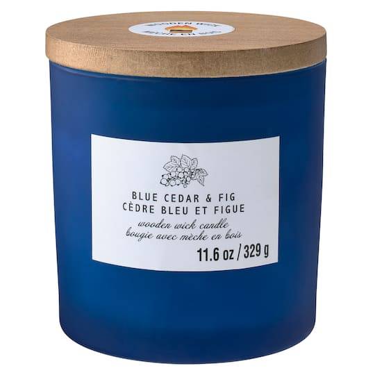 Ashland Blue Cedar & Fig Wooden Wick Jar Candle (11.6 oz)