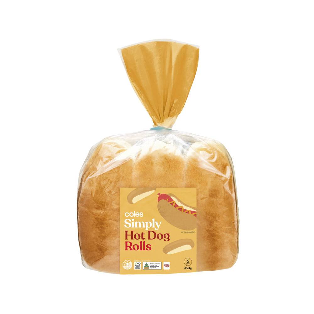 Coles Hot Dog Rolls (6 pack)