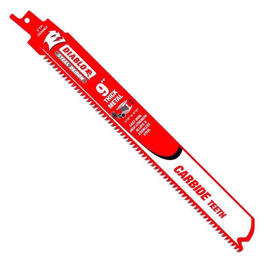 Diablo Steel Demon 9 In. Carbide Thick Metal Reciprocating Saw Blade 8 Tpi 1 Pc