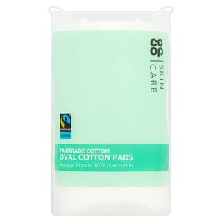 Co-op Skin Care Fairtrade Cotton 50 Oval Cotton Pads