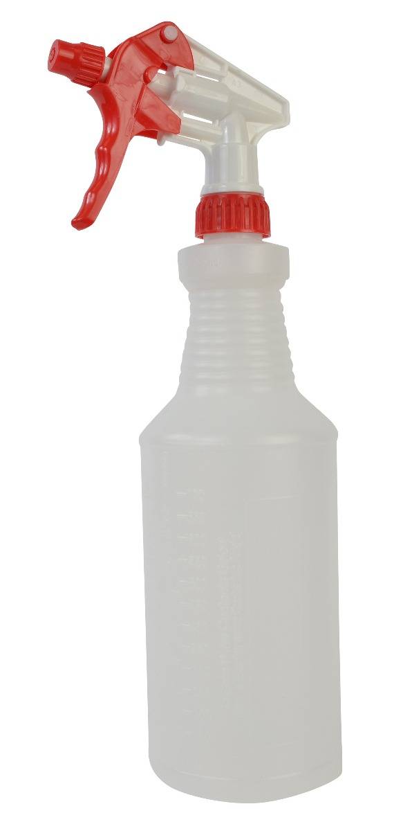 #1104 Industrial Trigger Sprayer Red, White Bottle, 32 oz, 2 Ct