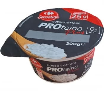 Queso Cottage Natural Proteína Plus 0% materia grasa Carrefour Sensation 200 g.