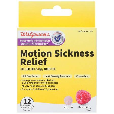 Walgreens Motion Sickness Relief Chewable Tablets (raspberry)