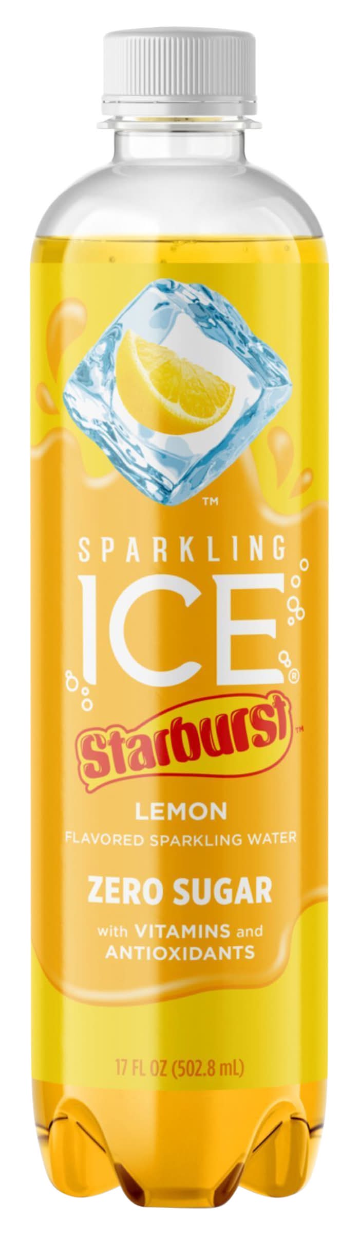 Sparkling Ice Spiked Starburst Zero Sugar Sparkling Water, Lemon (17 fl oz)