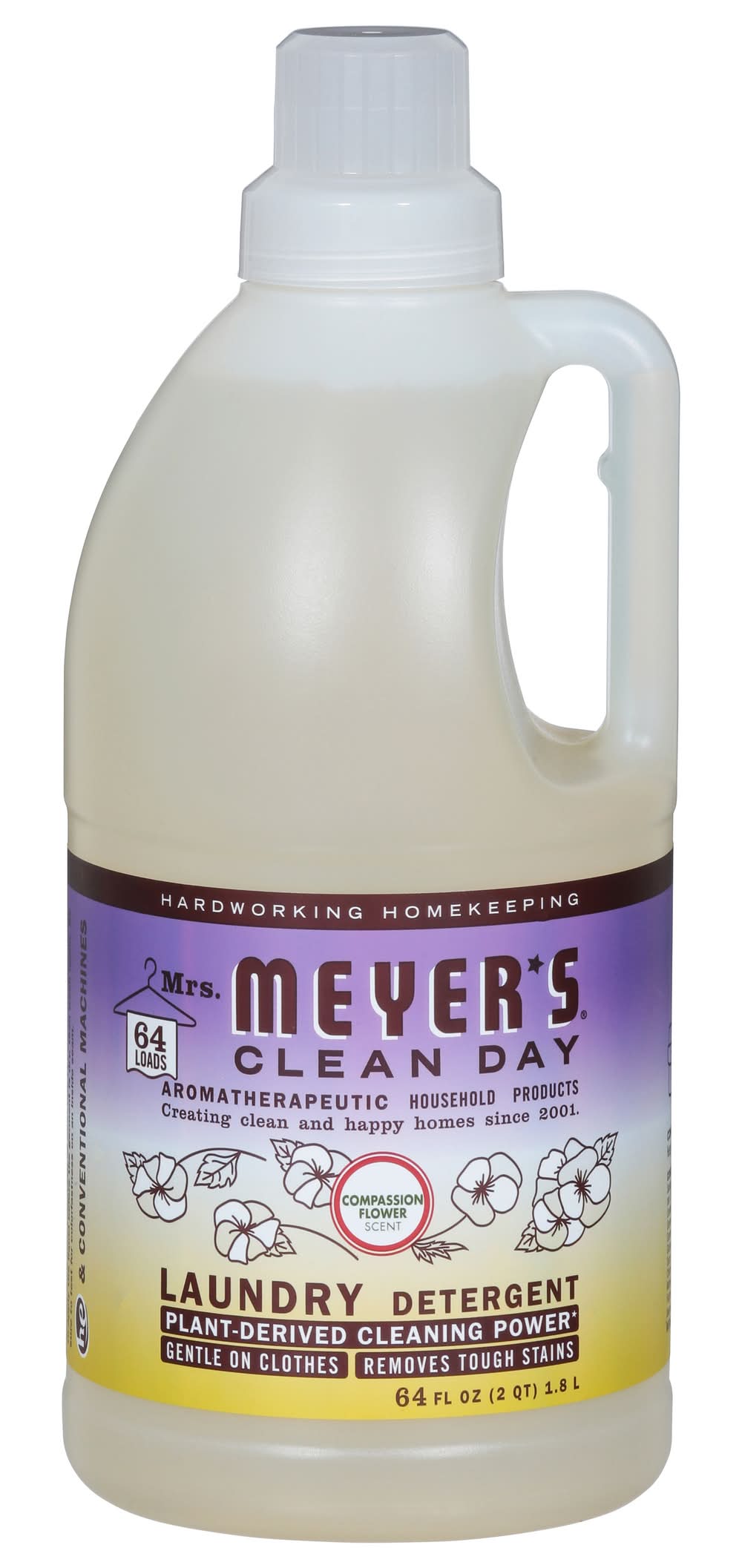 Mrs. Meyer's Clean Day Laundry Detergent, Compassion Flower (64 fl oz)