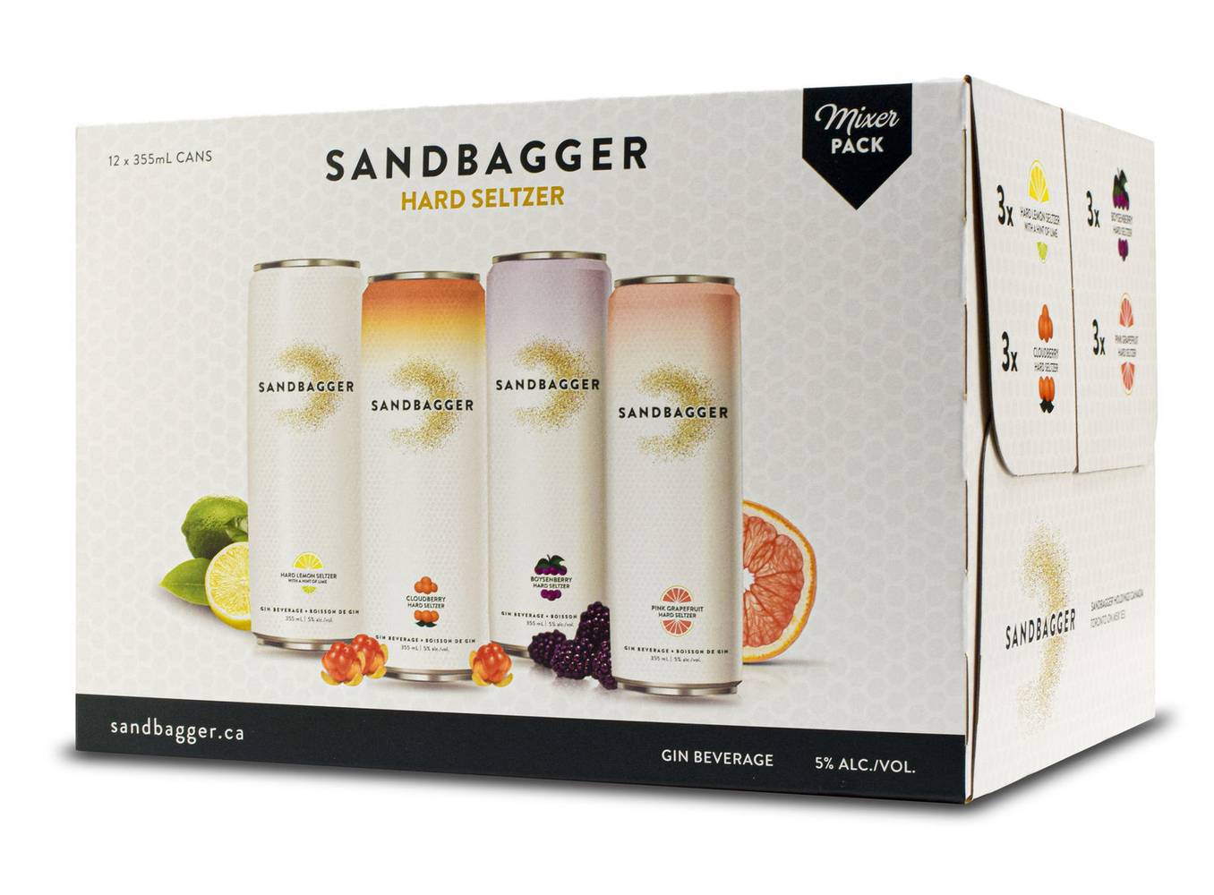Sandbagger Hard Seltzer Mixer pack, Assorted (12 x 355 ml)