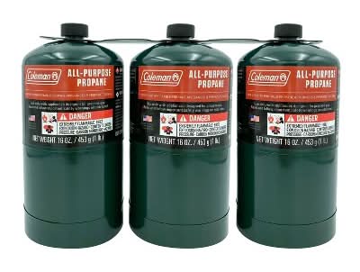 Coleman All Purpose Propane Cylinder For Grills & Torches (3 x 16 oz)