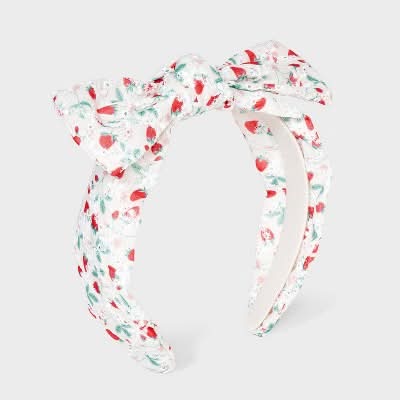 Girls' Headband Strawberry Printed Eyelet - Cat and Jack™