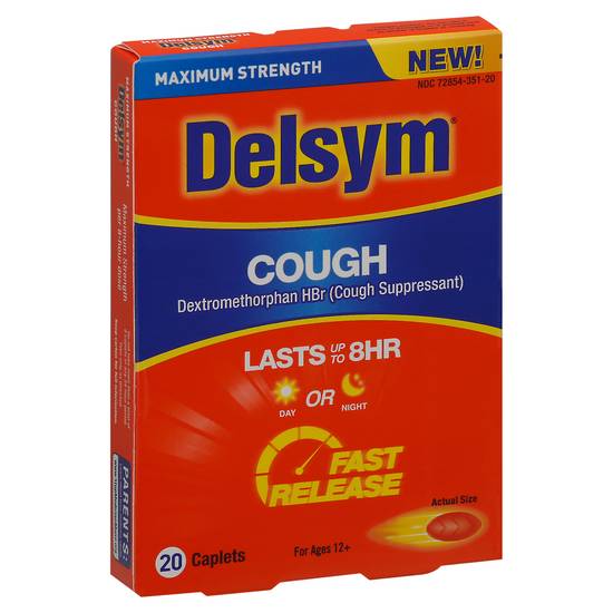 Delsym Maximum Strength Cough Caplets For Age 12+ (20 ct)
