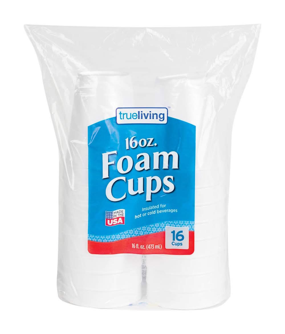 True Living Foam Cups 16 fl oz (16 ct)
