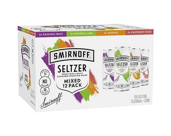 Smirnoff Seltzer Mixed Can 12x250ml