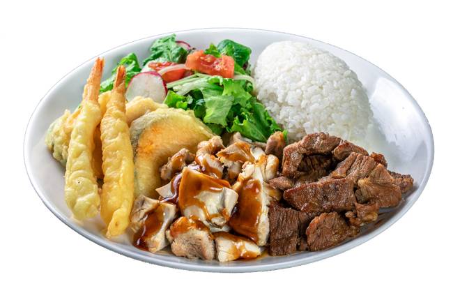 (p-7) Chicken Tempura Beef Plate