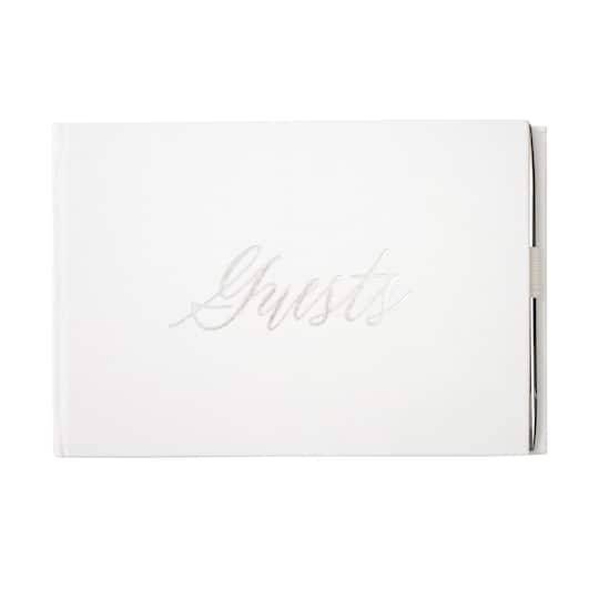 White & Silver Guest Book & Pen Set By Celebrate It